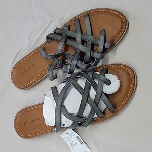 Maurices Gray Slip-on Sandal Size 9